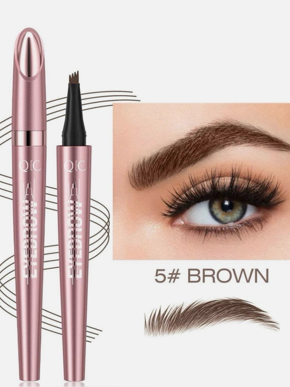 QIC 4-Tip Eyebrow Pen #5 - BROWN